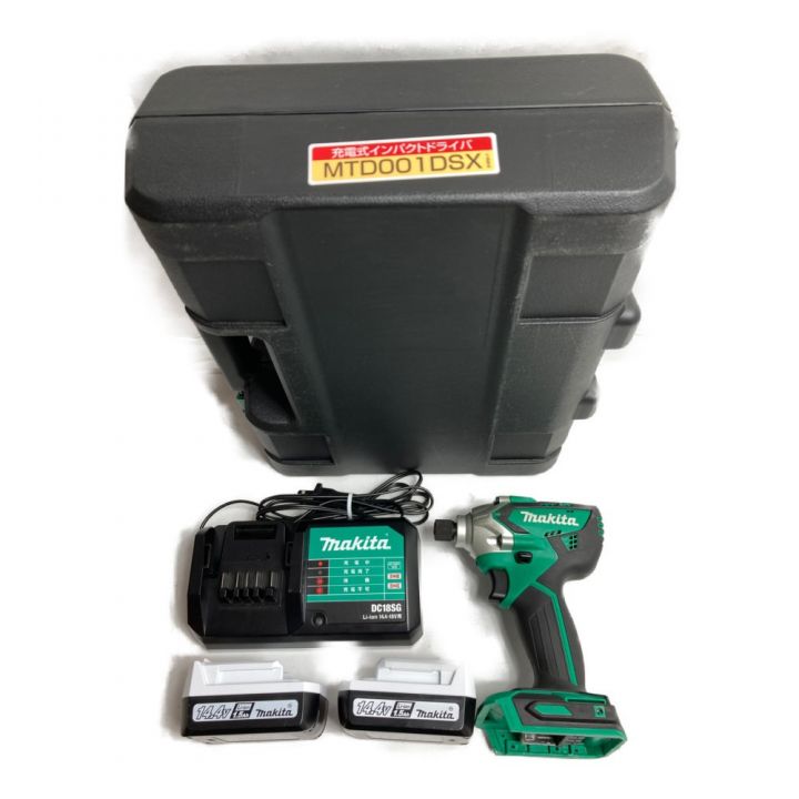 MAKITA マキタ 14.4V 充電式インパクトドライバ バッテリ2個・充電器・ケース付 MTD001DSX  グリーン｜中古｜なんでもリサイクルビッグバン