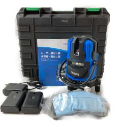 ** Ndtekuy グリーン レーザー墨出し器 充電器・バッテリ2個付 4垂直1水平5箇所 FS5 ブルー Bランク
