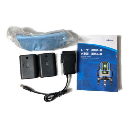  Ndtekuy グリーン レーザー墨出し器 充電器・バッテリ2個付 4垂直1水平5箇所 FS5 ブルー