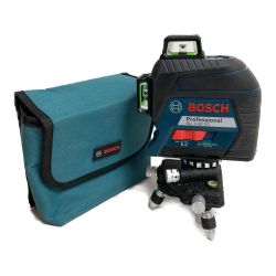 ** BOSCH ボッシュ グリーンレーザー墨出し器 社外製三脚・純正ソフトケース付、受光器なし　12ライン GLL3-60XG PROFESSIONAL ブラック×ブルー Aランク