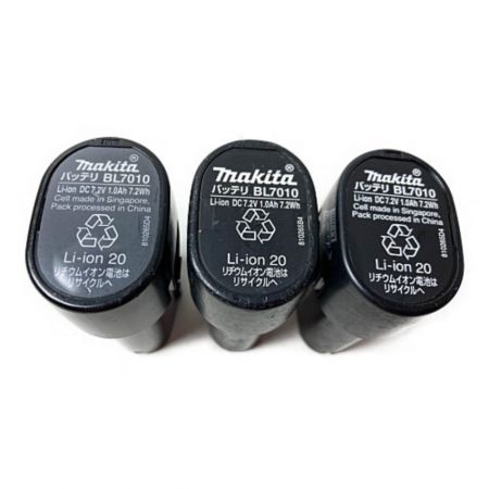  MAKITA マキタ 7.2V  充電式ペンインパクトドライバ  （バッテリ3個・充電器・ケース付） TD021D ブラック