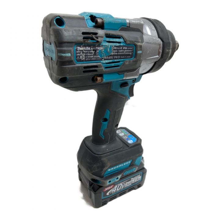 MAKITA マキタ 40Vmax 充電式インパクトレンチ 差込角19mm 最大締め付けトルク1350Nm （バッテリ2個・充電器・ケース付）  TW001 TW001GRDX ブルー｜中古｜なんでもリサイクルビッグバン