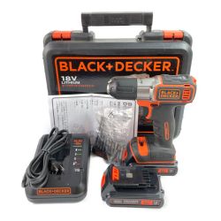 ＊＊ BLACK+DECKER ブラックアンドデッカー 18V ドリルドライバ (バッテリ2個・充電器・ケース付） AUTO01K2 ブラック×オレンジ Sランク