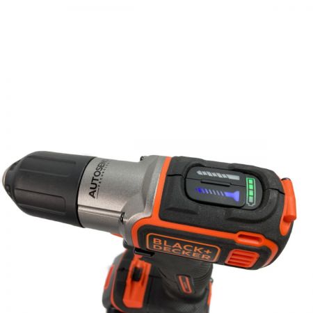 BLACK+DECKER ブラックアンドデッカー 18V ドリルドライバ (バッテリ2個・充電器・ケース付） AUTO01K2 ブラック×オレンジ  Sランク