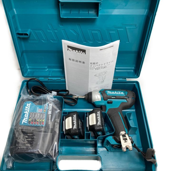 MAKITA マキタ 10.8V 充電式インパクトドライバ （バッテリ2個・充電器・ケース付） TD110DSHX ブルー ｜中古｜なんでもリサイクルビッグバン