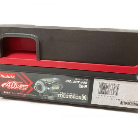  MAKITA マキタ 40Vmax 充電式インパクトドライバ （バッテリ2個・充電器・ケース付） TD001GRDXO オリーブ