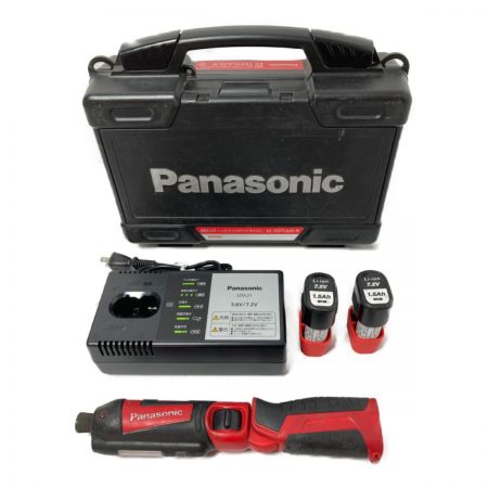  Panasonic パナソニック 7.2V  充電式スティックインパクトドライバ  （バッテリ2個・充電器・ケース付） EZ7521 ブラック×レッド