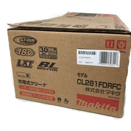  MAKITA マキタ 18V 充電式クリーナ バッテリ1個・充電器など標準付属品完備 CL281FDRFC ブルー
