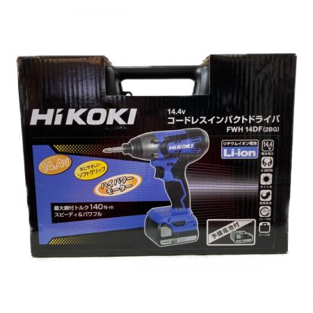 HiKOKI ハイコーキ 14.4V コードレスインパクトドライバ （バッテリ2個・充電器・ケース付） FWH14DF パープル