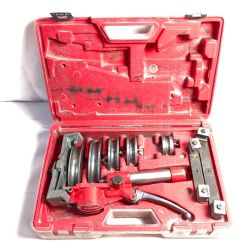 ＊＊  メーカー不明 手動式 油圧パイプベンダー (シュー・ケース付） レッド Cランク