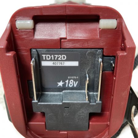  MAKITA マキタ 18V 充電式インパクトドライバ （バッテリ2個・充電器・ケース付） TD172DGX AR オーセンティックレッド
