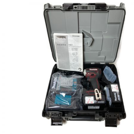  MAKITA マキタ 18V 充電式インパクトドライバ （バッテリ2個・充電器・ケース付） TD172DGX AR オーセンティックレッド