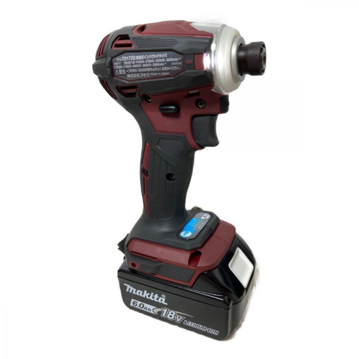 MAKITA マキタ 18V 充電式インパクトドライバ （バッテリ2個・充電器・ケース付） TD172DGX AR  オーセンティックレッド｜中古｜なんでもリサイクルビッグバン