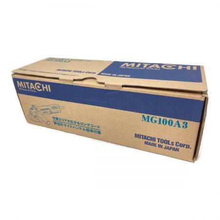  MITACHI 100mm 電気ディスクグラインダ 付属品完備 MG100A3 グレー