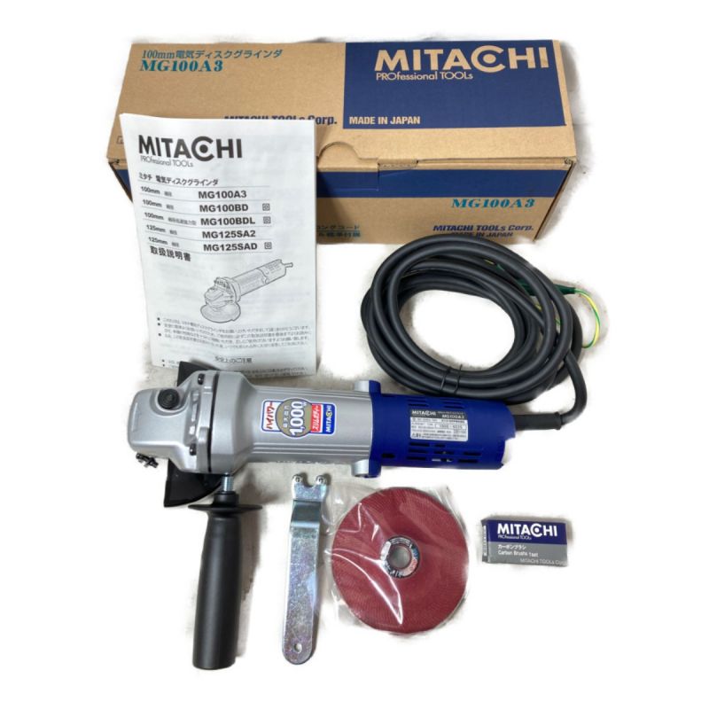 中古】 MITACHI 100mm 電気ディスクグラインダ 付属品完備 MG100A3 ...