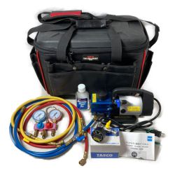 ＊＊ TASCO 真空ポンプ マニホールド＆デジタル真空ゲージ・ケース付属 TA150SB-2 ブラック×グレー Bランク