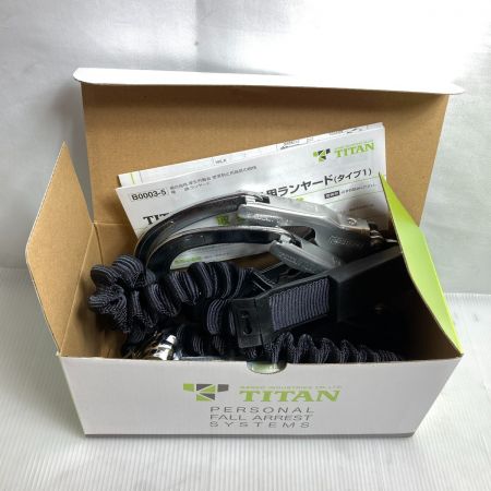  SANKO TITAN EXJ 伸縮ストラップ式(タイプ1) ランヤード ダブル 墜落制止用器具 新規格 HL-EBW ブラック