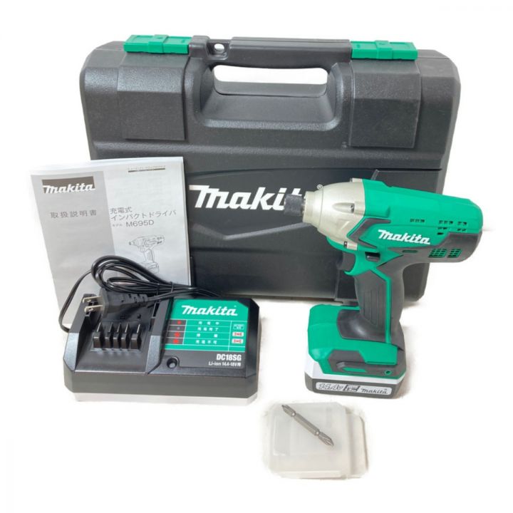 MAKITA マキタ 14.4V 充電式インパクトドライバ (バッテリ1個・充電器・ケース付） M695DS  グリーン｜中古｜なんでもリサイクルビッグバン