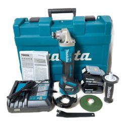 ＊＊ MAKITA マキタ 18V 100mm 充電式ディスクグラインダ （バッテリ2個・充電器・ケース付） GA418DRGX ブルー Sランク