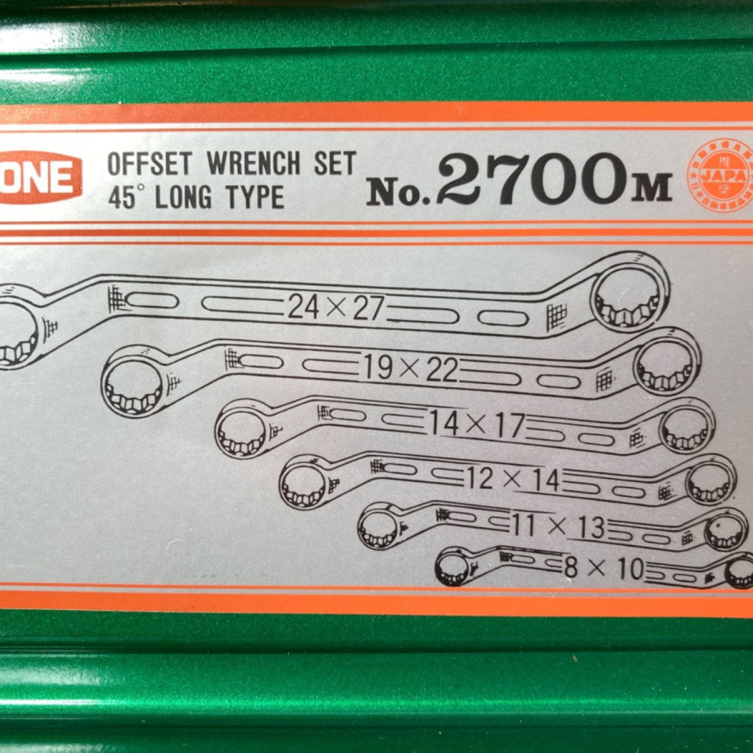 中古】 TONE トネ 45° ロングメガネセット 6pc ケース付 No.2700M A