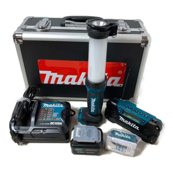 MAKITA マキタ 10.8V 防災用コンボキット （LEDライト/ラジオ/バッテリ/充電器/USBアダプタ） CK1008 ML104 ML052  ADP08 BL1040B DC10SA ブルー｜中古｜なんでもリサイクルビッグバン