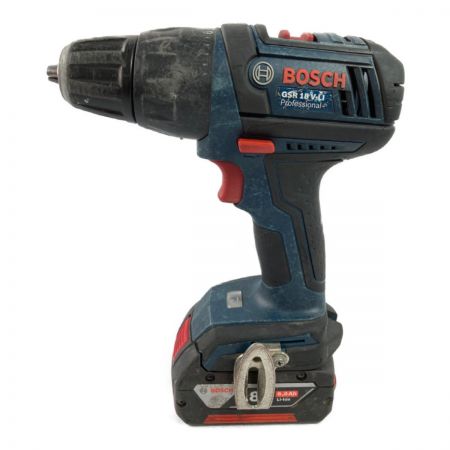  BOSCH ボッシュ 18V コードレスドリルドライバ (バッテリ2個・充電器付） GSR18V-LI ネイビー