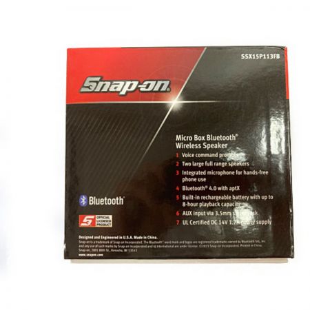  Snap-on スナップオン Micro Box Bluetooth Wireless Speaker ワイヤレススピーカー 箱付  SSX15P113FB ブラック