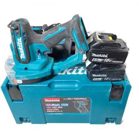  MAKITA マキタ 18V 充電式全ネジカッタ (バッテリ2個・充電器・ケース付） SC102DRGX ブルー