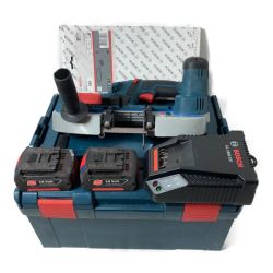 ＊＊ BOSCH ボッシュ 18V 充電式バンドソー (バッテリ2個・充電器・ケース付） GCB18V-LI ネイビー Cランク