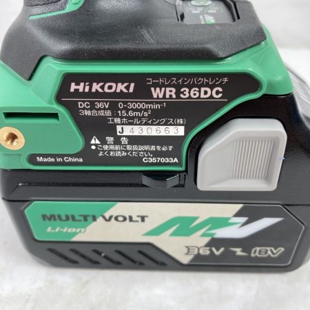  HiKOKI ハイコーキ インパクトレンチ  未使用品 付属品完備 コードレス式 36v WR36DC(2XP) グリーン