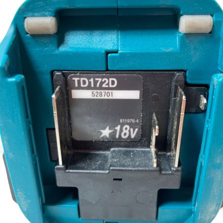  MAKITA マキタ 18V 充電式インパクトドライバ バッテリ1個付属 (充電器なし） TD172D ブルー