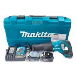 ＊＊ MAKITA マキタ 18V 充電式レシプロソー (バッテリ2個・充電器・ケース付） JR187D ブルー Cランク