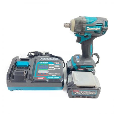  MAKITA マキタ 40Vmax 充電式インパクトレンチ (バッテリ2個・充電器付属）ケースなし TW004G ブルー