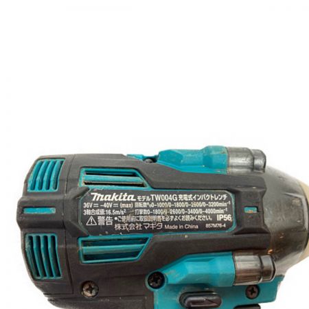  MAKITA マキタ 40Vmax 充電式インパクトレンチ (バッテリ2個・充電器付属）ケースなし TW004G ブルー