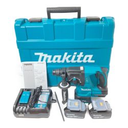＊＊ MAKITA マキタ 18V 充電式ハンマドリル 24mm (バッテリ2個・充電器・ケース付） HR244DRGX ブルー Aランク