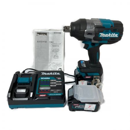 MAKITA マキタ 40Vmax 充電式インパクトレンチ （バッテリ2個・充電器・ケース付） TW001GRDX ブルー
