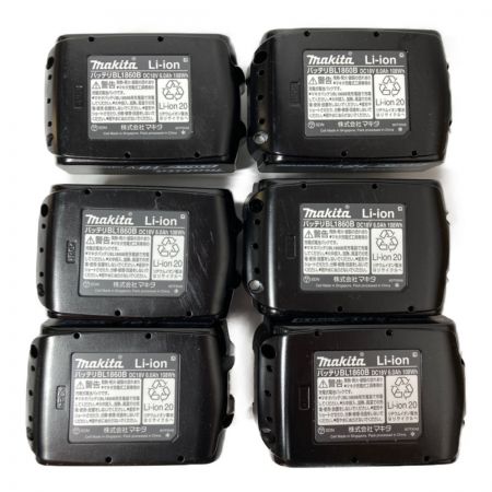  MAKITA マキタ 18V/6.0Ah 純正バッテリ 6個セット PSEマーク有 (2) BL1860B ブラック