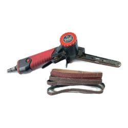 ＊＊ 埼玉精機 常圧 エアベルトサンダー 替えベルト付き U-110 レッド×ブラック Cランク