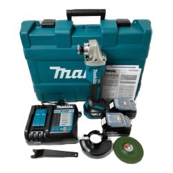 ＊＊ MAKITA マキタ 18V 充電式ディスクグラインダ 100mm  (バッテリ2個・充電器・ケース付） GA412DRGX ブルー Sランク