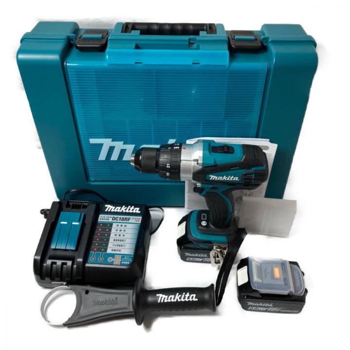 MAKITA マキタ 18V 充電式ドライバドリル (バッテリ2個・充電器・ケース付） DF458D ブルー｜中古｜なんでもリサイクルビッグバン