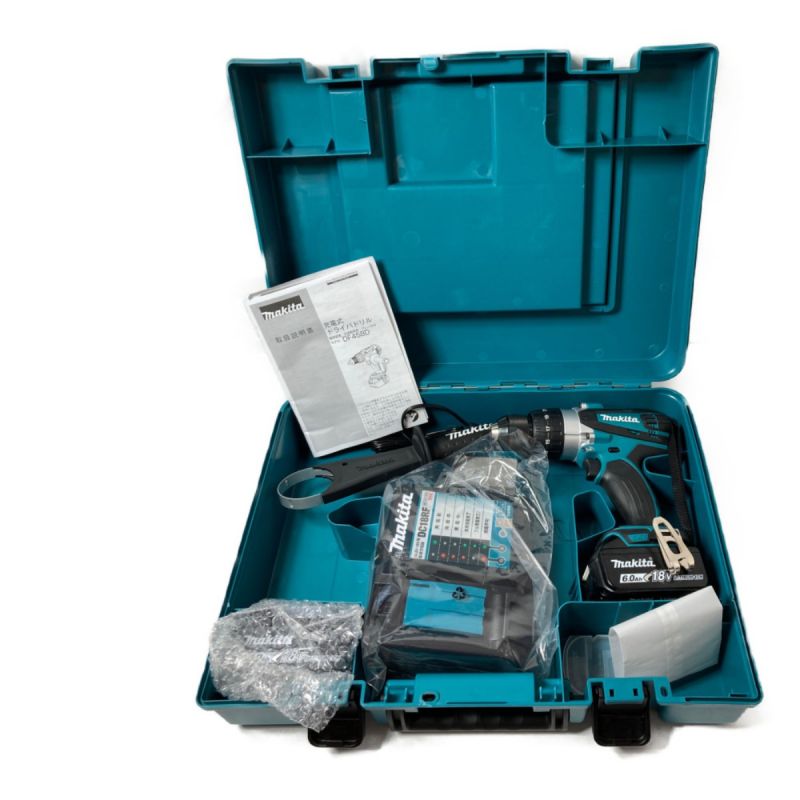 中古】 MAKITA マキタ 18V 充電式ドライバドリル (バッテリ2個・充電器