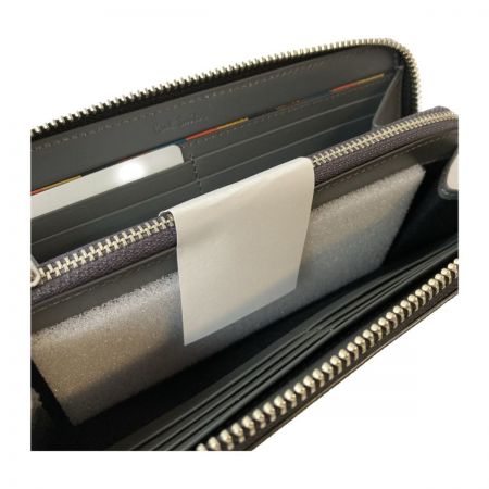  Paul Smith ポールスミス ブライトストライププラー 長財布 ラウンドジップ P647 ブラック