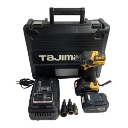 ＊＊ TAJIMA タジマ 18V コードレス太軸インパクトドライバ  (バッテリ2個・充電器・ケース付） PT-F300A イエロー×ブラック Cランク