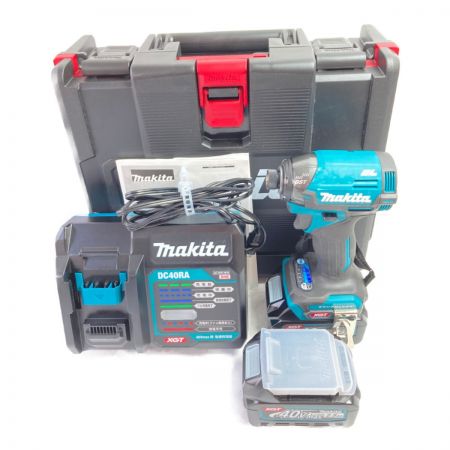  MAKITA マキタ 40Vmax 充電式インパクトドライバ (バッテリ2個・充電器・ケース付) TD002GRDX ブルー