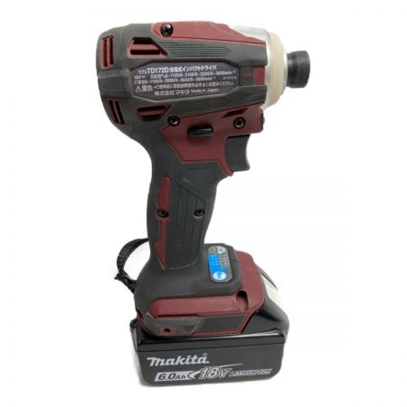  MAKITA マキタ 18V インパクトドライバ (バッテリ2個・充電器・ケース付） TD172DGXAR オーセンティックレッド
