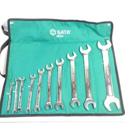 ＊＊ SATA 両口スパナ 10本組 （専用収納ケース付）5.5mm～32ｍｍ 08010 グリーン Aランク
