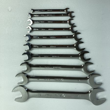  SATA 両口スパナ 10本組 （専用収納ケース付）5.5mm～32ｍｍ 08010 グリーン