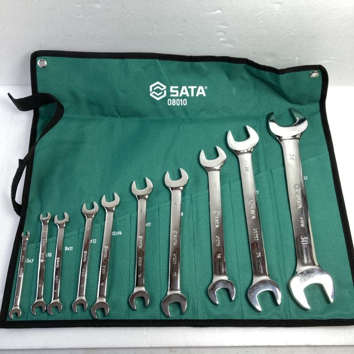 SATA 両口スパナ 10本組 （専用収納ケース付）5.5mm～32mm 08010