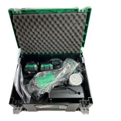 ＊＊ HiKOKI ハイコーキ 36V ディスクグラインダ 100mm (バッテリ2個・充電器・ケース付） G3610DC 2XPZ グリーン Sランク