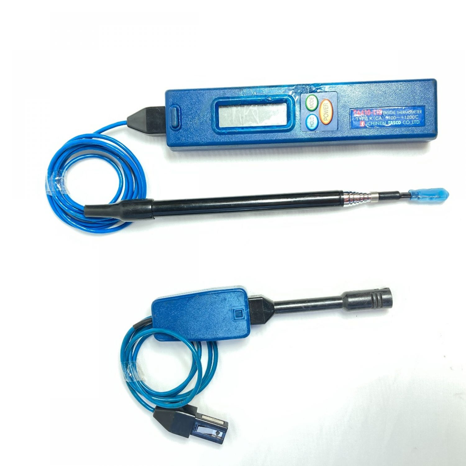 中古】 TASCO デジタル温度計 (温度センサー2個付属) ※電池カバー欠品